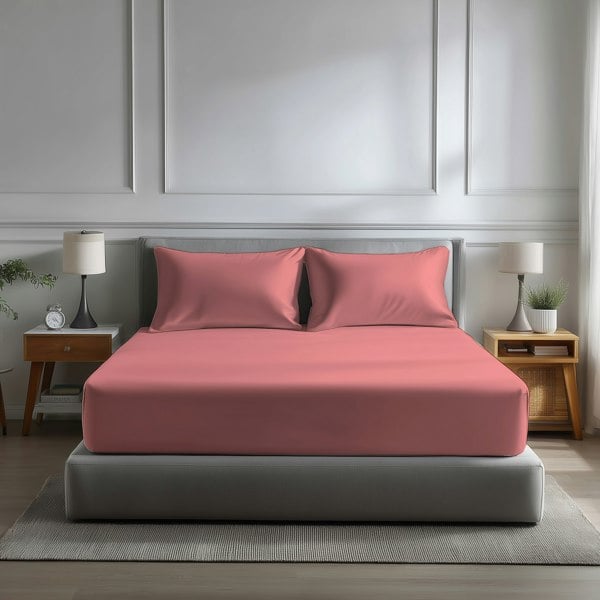 Snug City Microfibre Soft Touch Fitted Sheet 40cm Extra Deep Skirt Plain Dyed Bed Linen