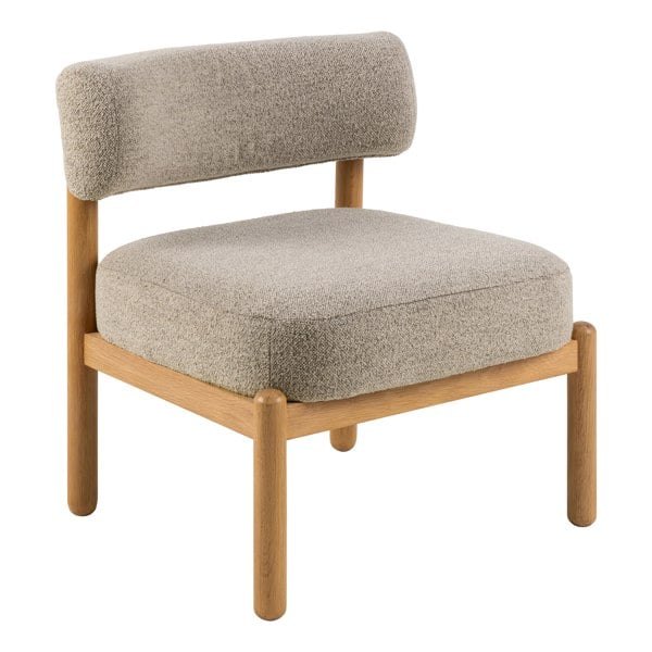 Furniture To Go Burley Lounge Chair in Beige Fabric and Oak