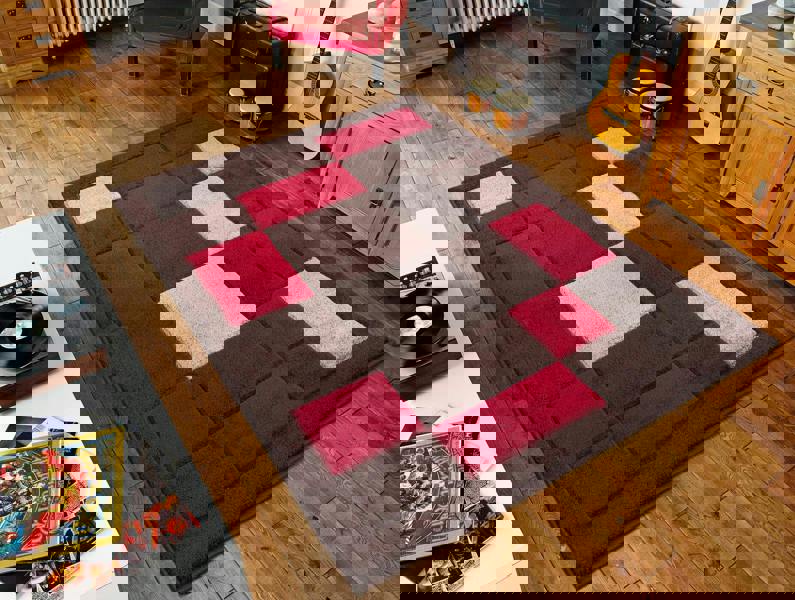 Smart Living Havana Carved Rug - Brown Red