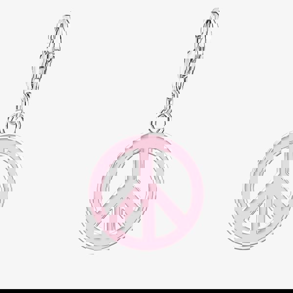 THOMAS SABO Ladies Silver Pink Enamel Peace Sign Charm 2207-007-9