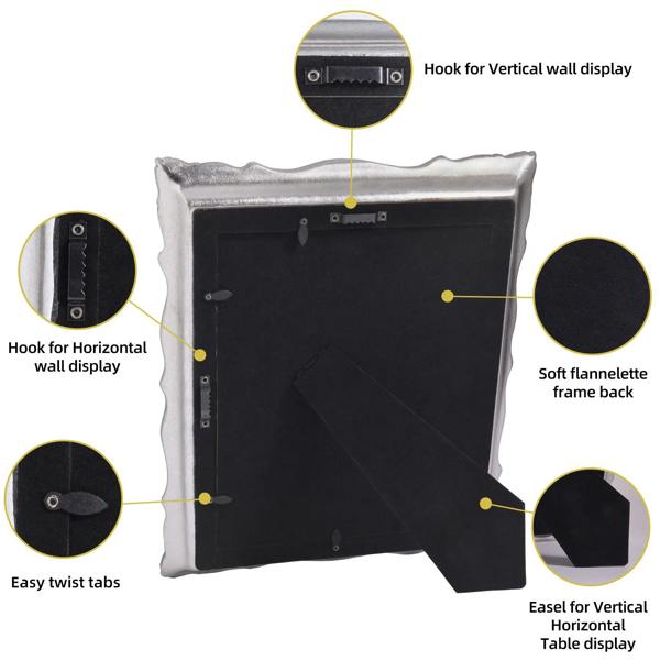 Black display board with features highlighted on a white background