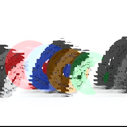 Full set of fractional bumper plates in red, blue, green, brown, and white, featuring durable rubber material and clear weight markings