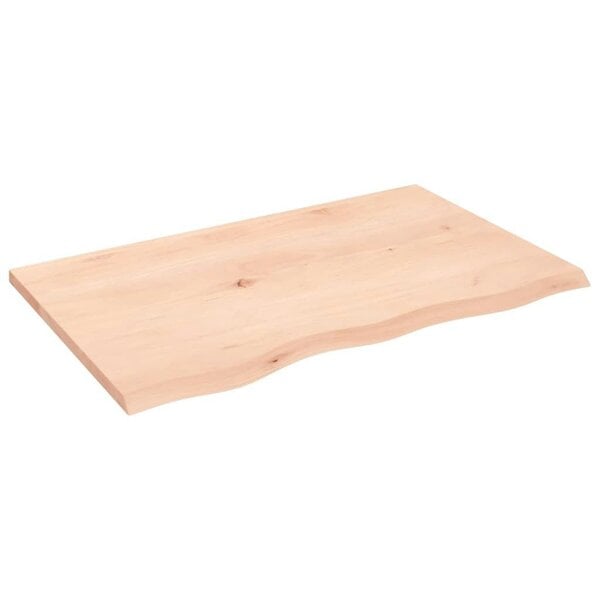 Berkfield Table Top 80x50x2 cm Untreated Solid Wood Oak