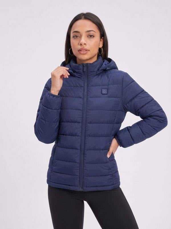 Anniou Women's Duck Down Heated Puffer Jacket - blue