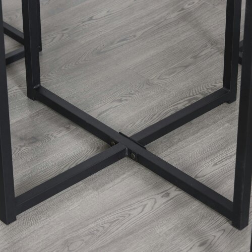 Wyld Haus Sajonia Metal And Wooden Brown 5 Piece Industrial Dining Table And Stool Set