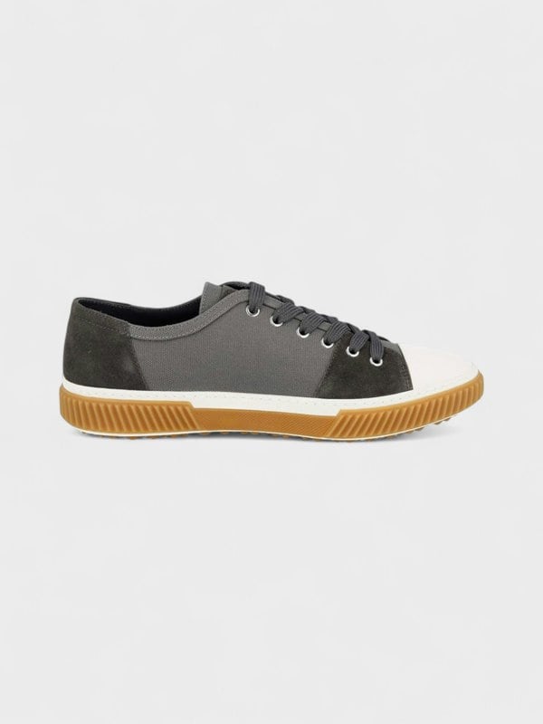 Prada Original Flat Low Trainers Grey White