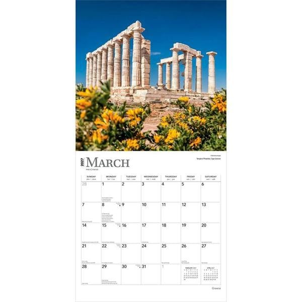 Greece Calendar 2027, Wall Calendars, Month To View, Travel, Gift