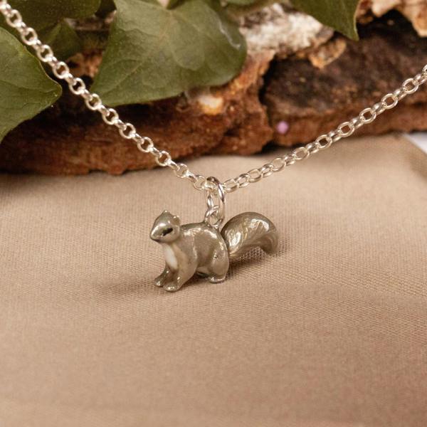 Mylee London Squirrel Necklace - Enamelled Sterling Silver