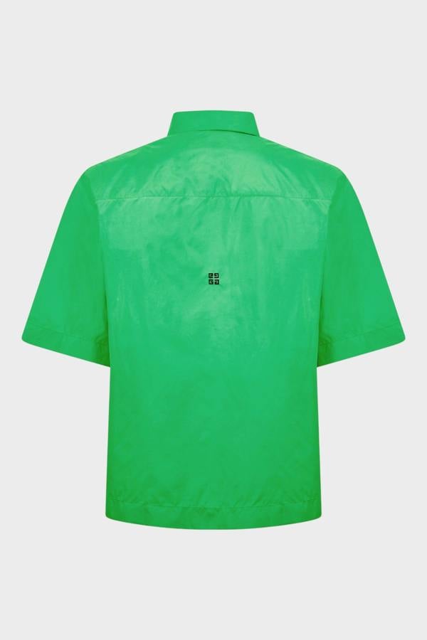 Givenchy Logo Patch Short-Sleeved Overshirt Green