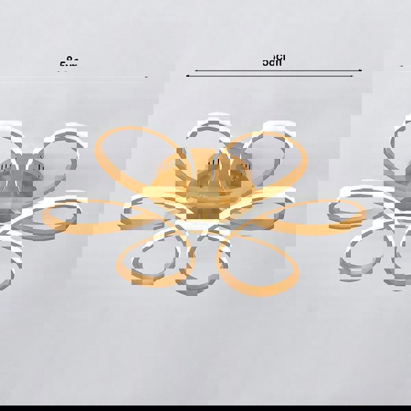 Golden Frame Modern Cool White LED Chandelier Ceiling Light Ceiling Light Fixtures Living and Home
