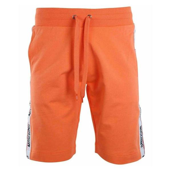 Moschino Mens Tape Branded Casual Shorts - Orange - 