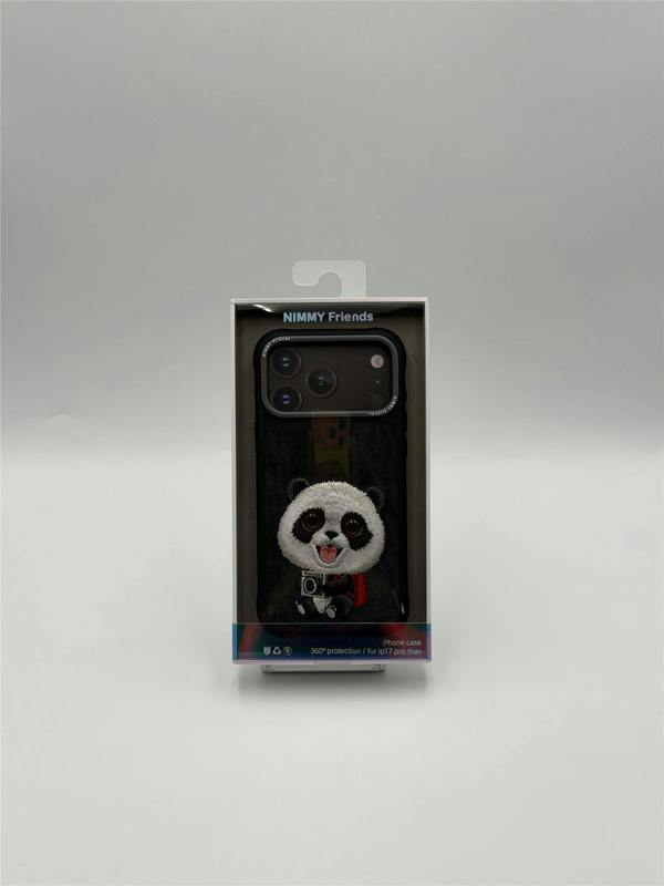 Nimmy Friends Nimmy Big Eye Cute Pet Travel Panda Case with MagSafe for iPhone 17 Pro Max 6.9" Black Grey - N-XDY-IP17-PRO-MAX-06-A