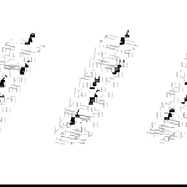 Furniture To Go Space Wardrobe - 4 Doors 3 Drawers in Oak 2000