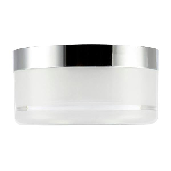 Designer Polished Chrome LED Bathroom Ceiling Light with Opal Glass Image 8