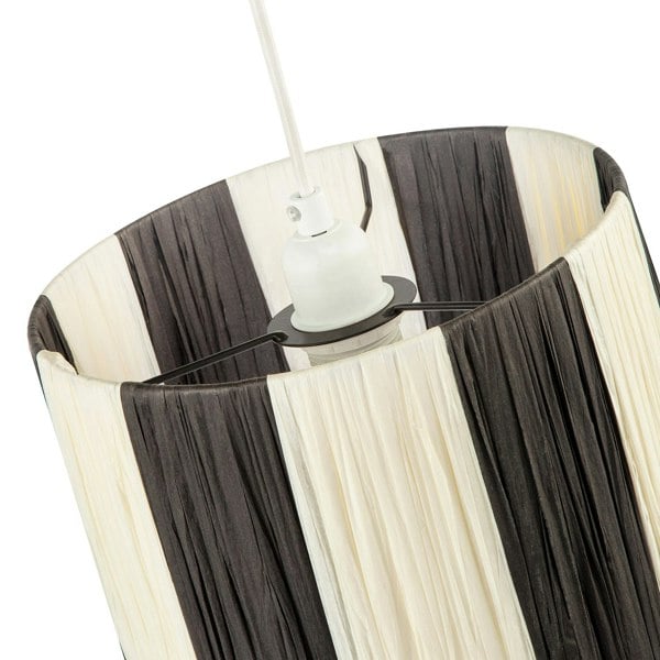Designer Two Tone Black and White Folded Pleated Paper Lamp Shade Image 4