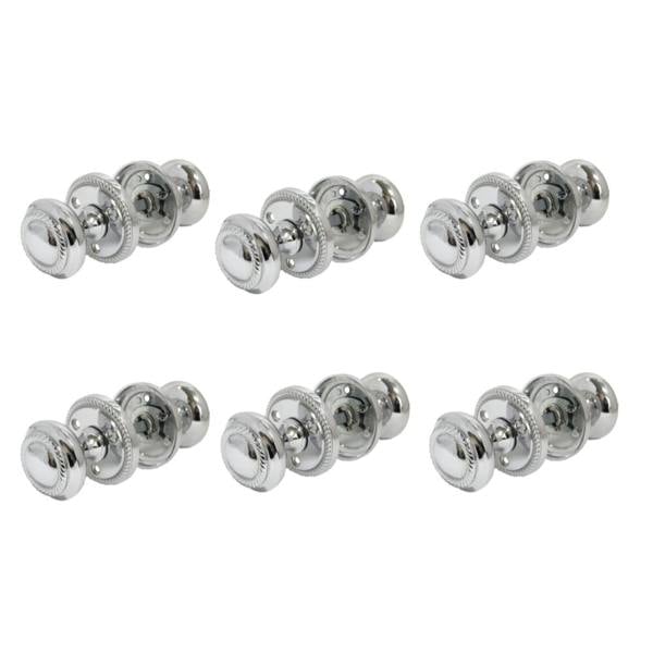 EDH Door Hardware Polished Chrome Georgian Round Door Knobs – 6 Pairs