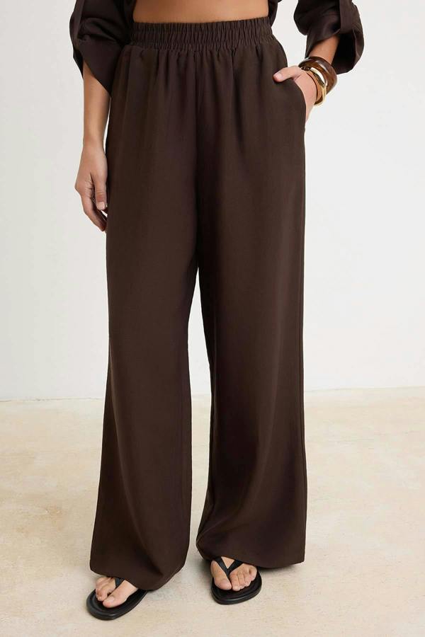 2-Piece Long Sleeve Shirt and Wide Leg Trouser Co-ord