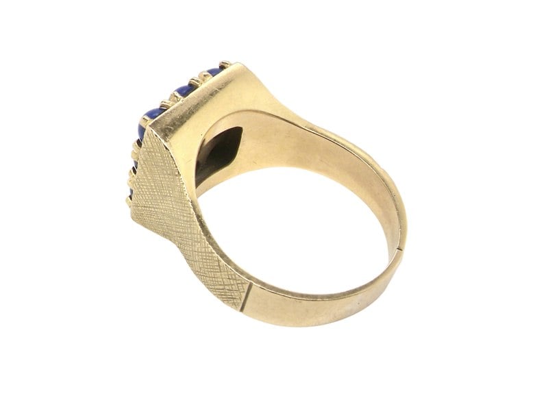 side view lapis lazuli  ring