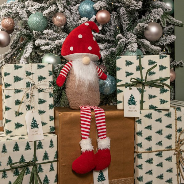 Samuel Alexander 53cm Red and White Sitting Gonk with Mushroom Hat and Dangly Legs