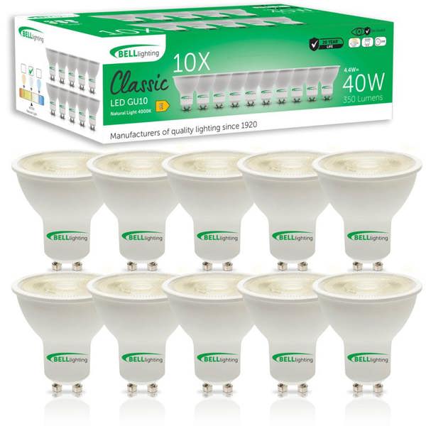 BELL Lighting GU10 Dimmable LED Spotlight 4.4W Energy Saving Light Bulbs