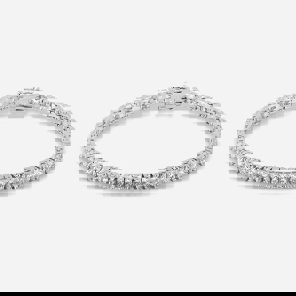 Starbright Silver 3.5mm Round Cubic Zirconia 7.5 Inch Tennis Bracelet B414(3.5M) 7.5~ 3A