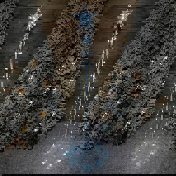 Samuel Alexander 150cm (5ft) White Metal Maypole Tree with 106 Rainbow LED Wire Lights and Remote