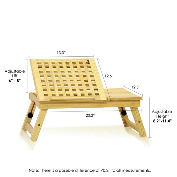 WALPLUS FNCL 33008 Pine Solid Wood AdJustable Ventilated Notebook Lapdesk, Natural | Modern Living Room Furniture