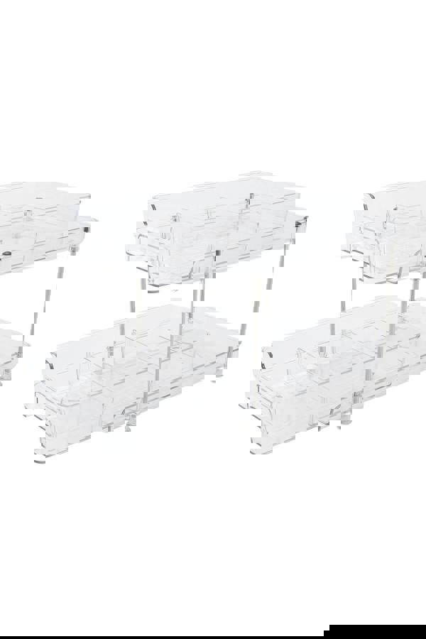 Living and Home 2-Tier Clear Storage Organizer Spice Rack with Pull-out Drawer for Kitchen & Bathroom