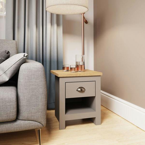 Timber Art Design Lisbon 1 Drawer Bedside Cabinet Bedroom Furniture Nightstand Table