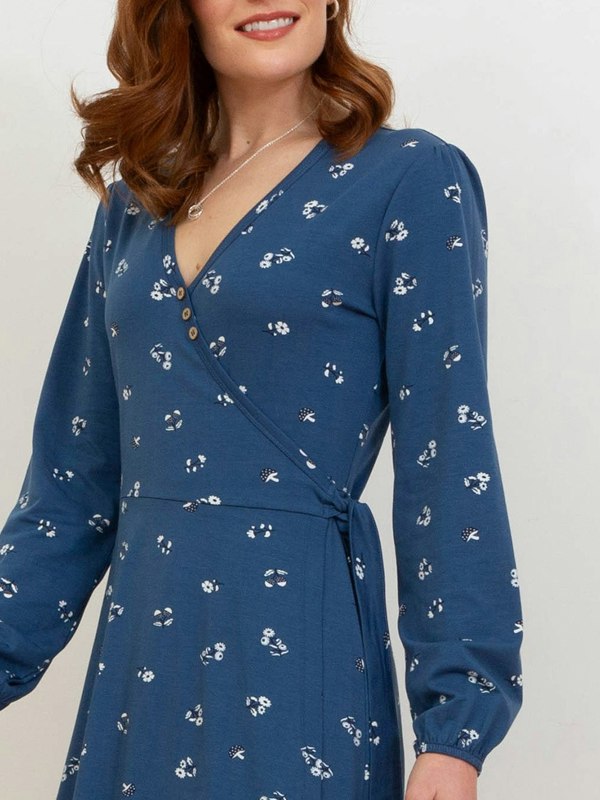 Kite Organic Highcliffe Jersey Wrap Dress Forage Floral
