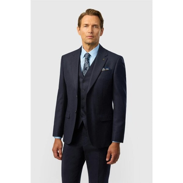 Ted Baker Tailored Fit Navy Stretch Flannel Jacket