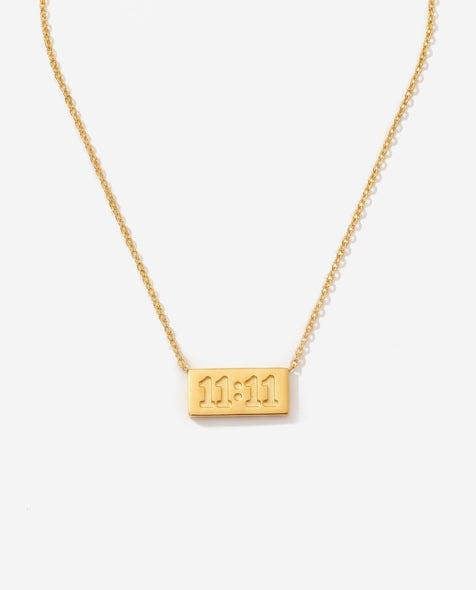 Elk & Bloom 14K Gold 11:11 Universal Sign Pendant Necklace