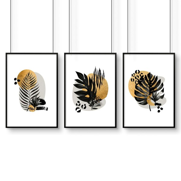 Wall art for a home office | set of 3 Tropical wall art prints