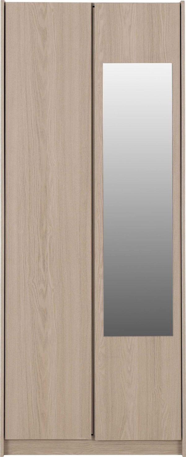 Seconique Paris 2 Door Double Mirrored Wardrobe