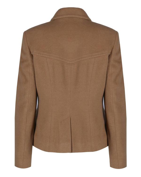Myles Anthony Toffee Reefer Style Wool & Cashmere Jacket
