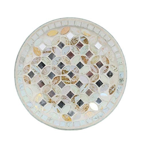 Village Candles Cr/Gld Candle Plate 16cm