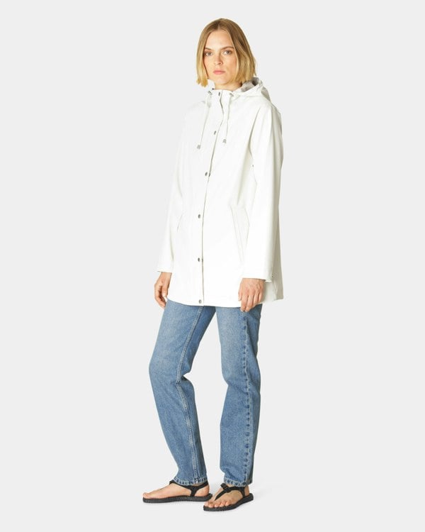 Ilse Jacobsen Rain Womens Short Rubberised Raincoat - Milk Creme 121