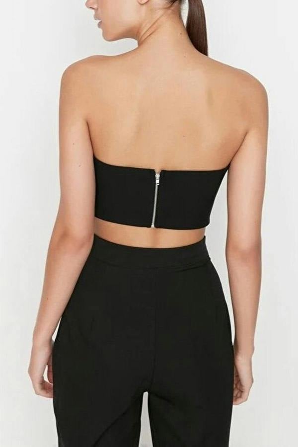 WOVCOR Crop Lined Woven Bustier
