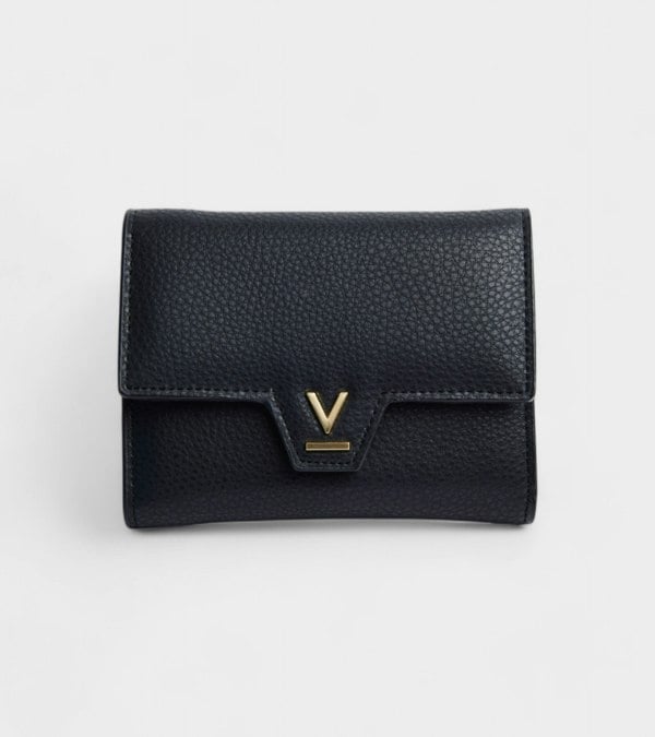 Votch Clemmie Vegan Bio-Based Bamboo Trifold purse in black