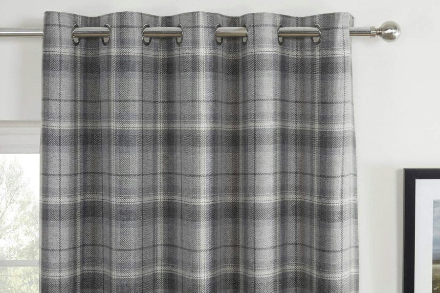 Sundour Carnoustie Checked Eyelet Blackout Curtains