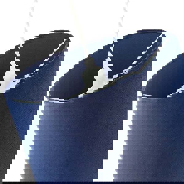 Soft Velvet Midnight Blue Fabric Round Lamp Shade for Table or Pendant Image 5