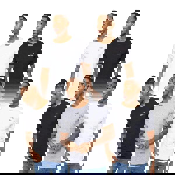 Crosshatch Mens Basicstandard T-Shirt (Pack of 5) - Black/Grey/White