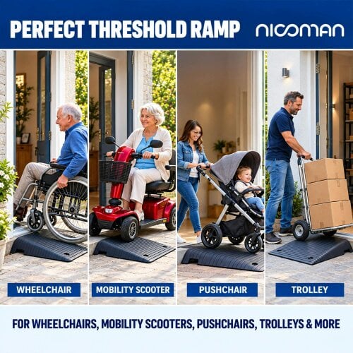 Nicoman Threshold Ramp for Wheelchairs, Mobility Scooters & More
