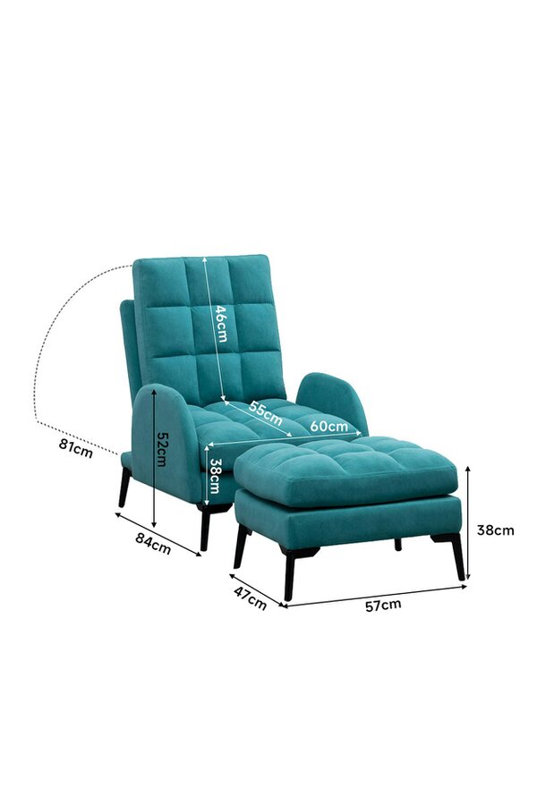 Living and Home Modern Leisure Armchair with Footstool