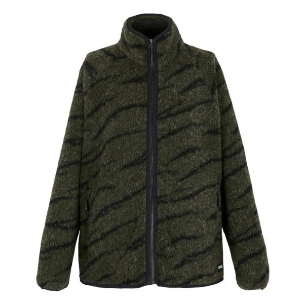Regatta Womens Frankie Borg Full Zip Fleece Jacket - Khaki Green/Black