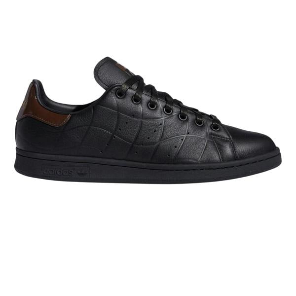 Adidas Mens Stan Smith Leather Flat Trainers - Black - 