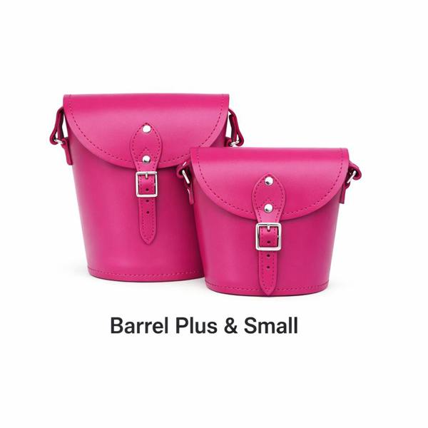 Zatchels Handmade Leather Barrel Bag - Magenta
