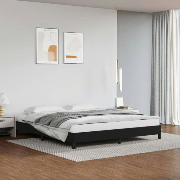 Berkfield Bed Frame Black 180x200 cm 6FT Super King Faux Leather