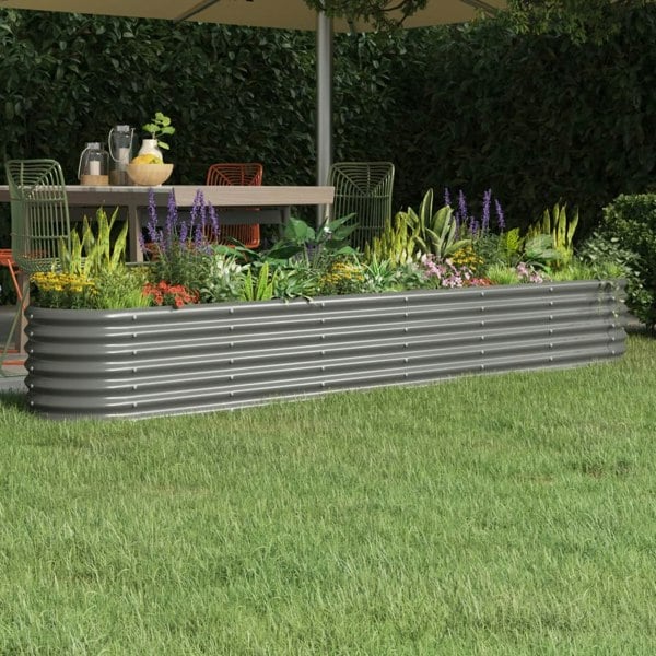Berkfield Garden Raised Bed Powder-coated Steel 260x40x36 cm Grey