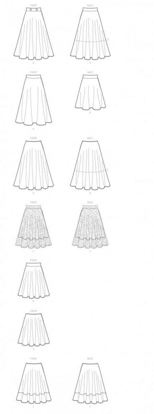 Simplicity Sewing Pattern 9123, Skirts for Women, H5 (6-8-10-12-14) - Intermediate